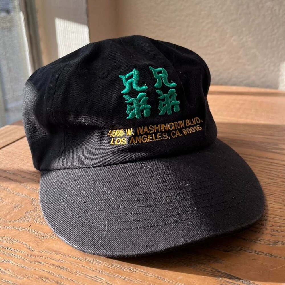 Men's Black and Green Hat